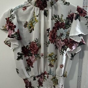 Floral Ruffle Sleeve Top